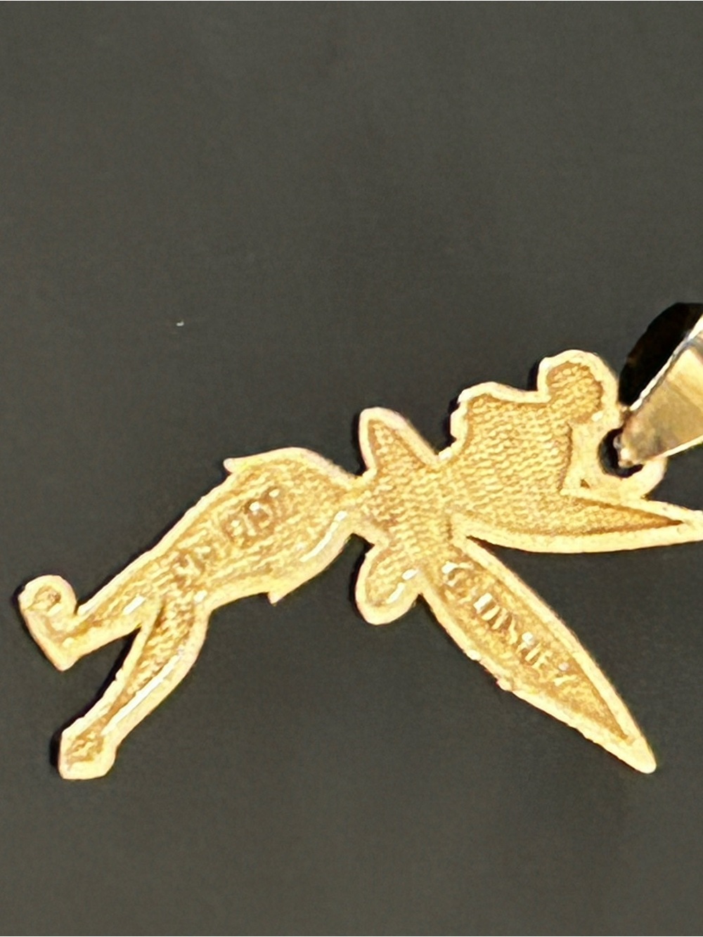 Vintage 14K Solid Gold Disney Tinker Bell Pendant Charm Signed JCM 1g - Picture 3 of 5